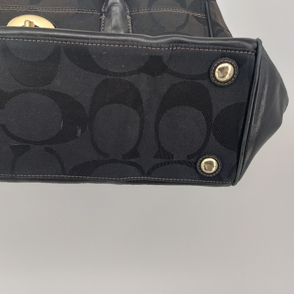 Coach 11559 Madeline Large Black Canvas Leather Shoulder Bag - Picture 3 of 9